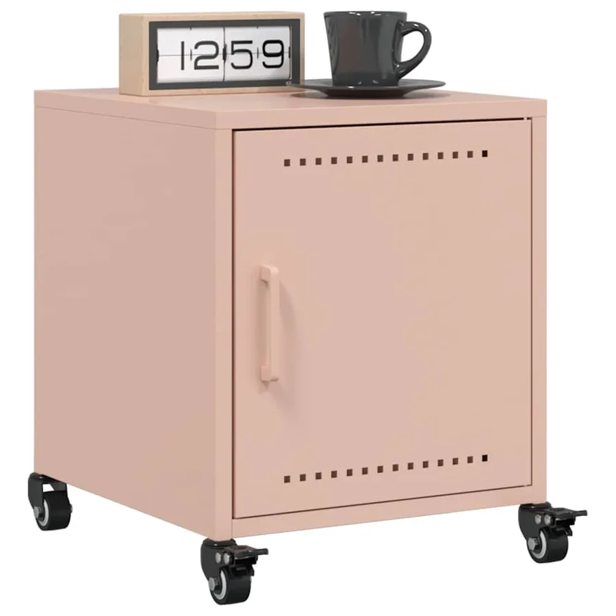 Table de chevet rose 36x38,5x43,5 cm acier - 4