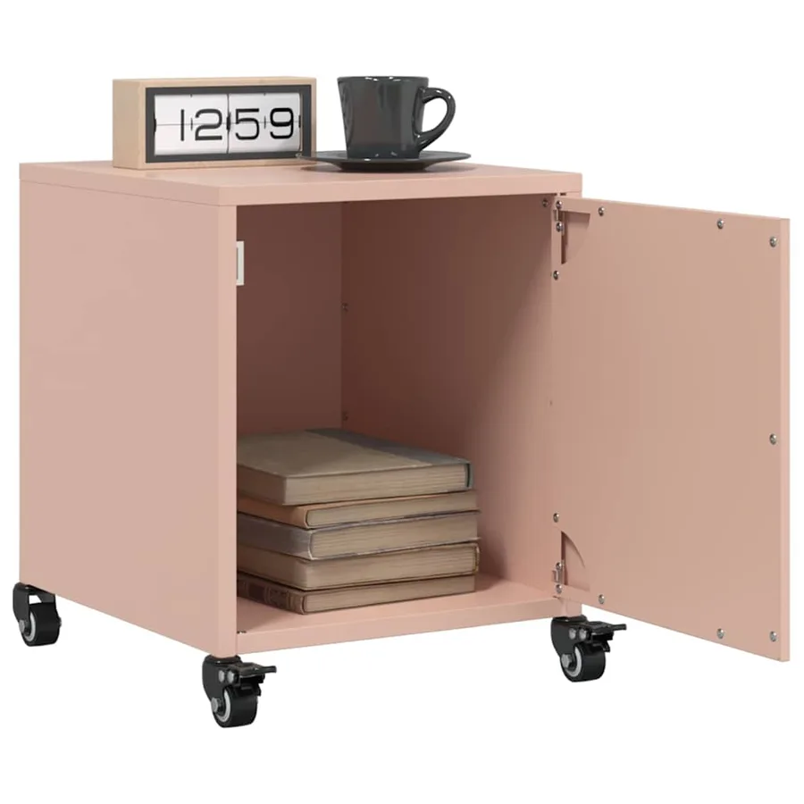 Table de chevet rose 36x38,5x43,5 cm acier - 5