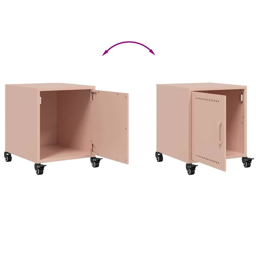 Table de chevet rose 36x38,5x43,5 cm acier - 9