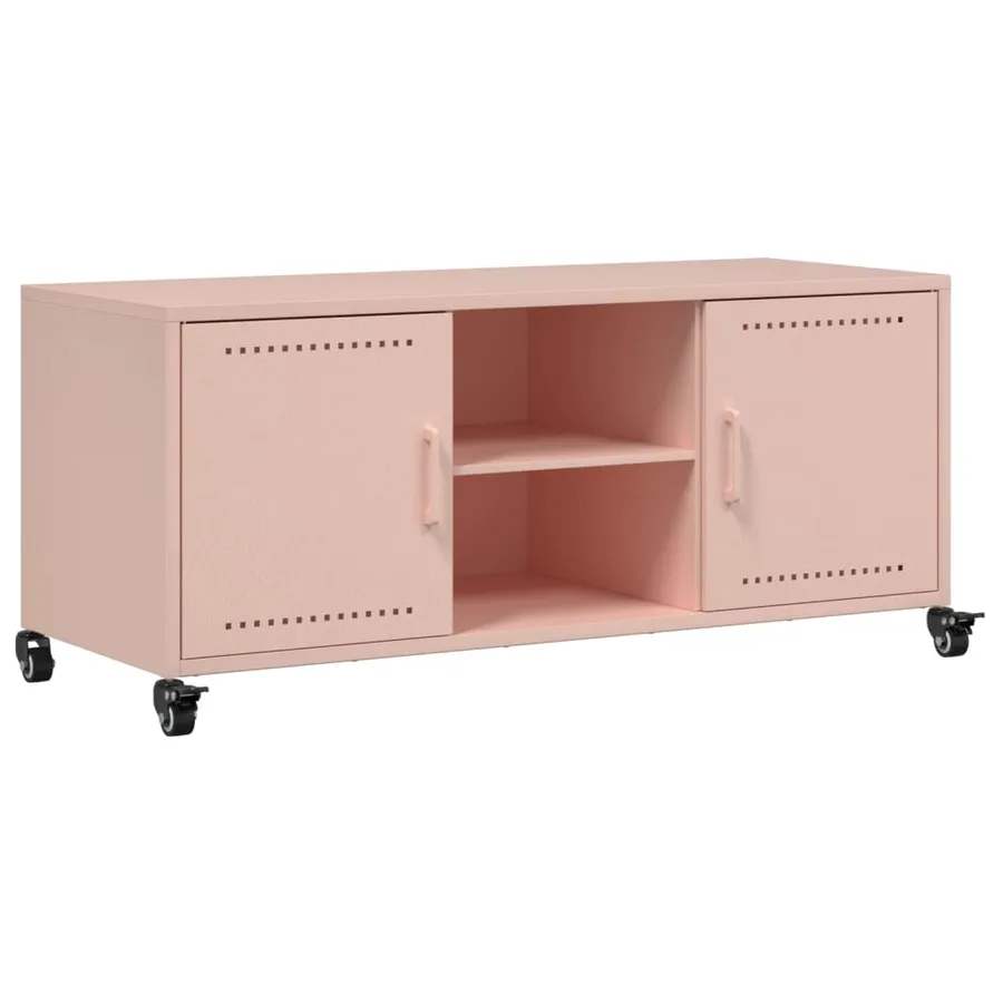 Meuble TV rose 100,5x39x43,5 cm acier - 2