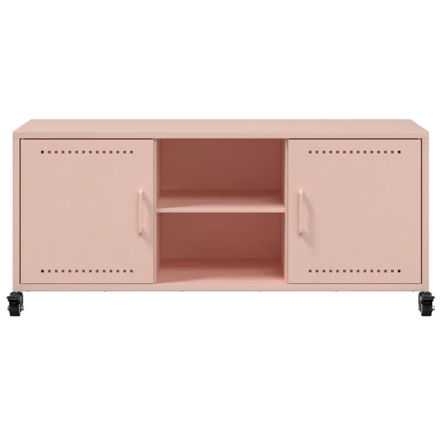 Meuble TV rose 100,5x39x43,5 cm acier - 6