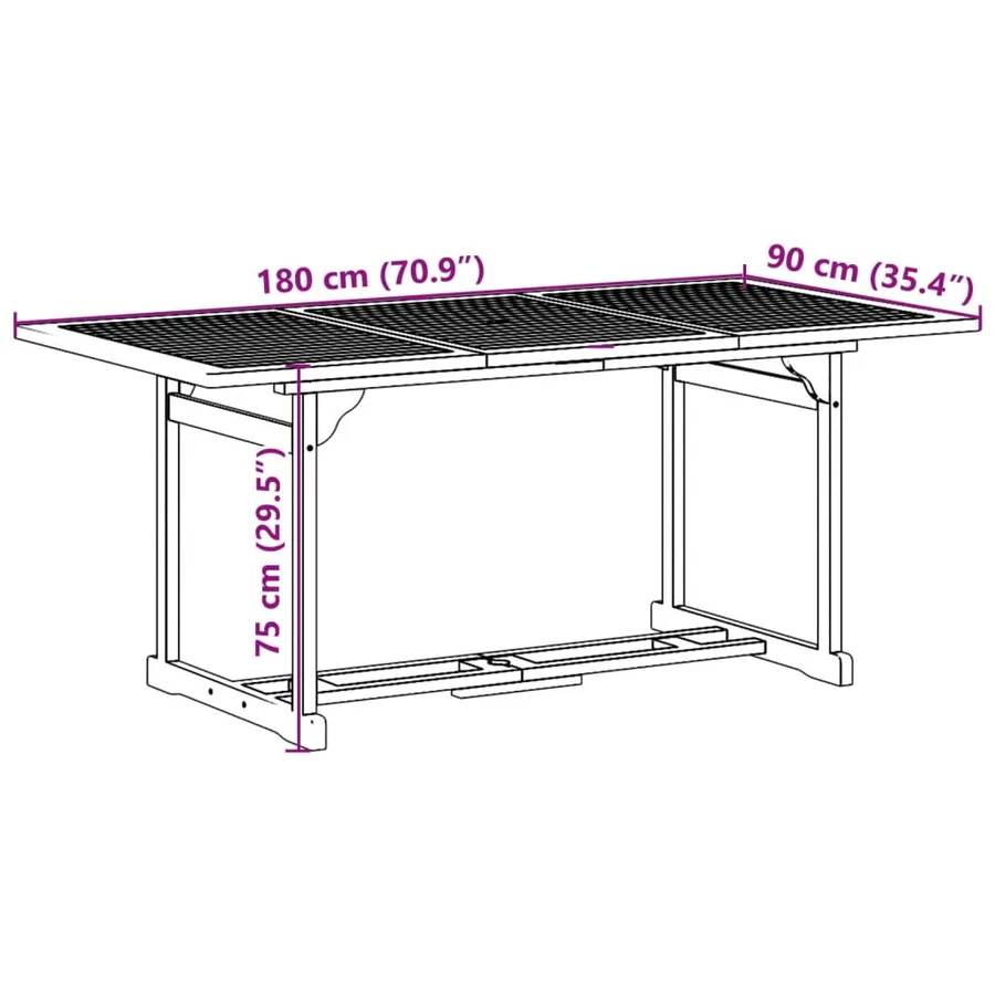 Ensemble à manger de jardin 9 pcs bois massif d'acacia - 10