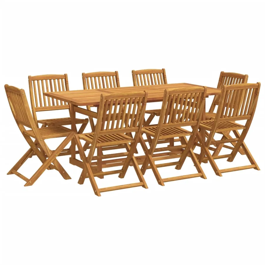 Ensemble à manger de jardin 9 pcs bois massif d'acacia - 2