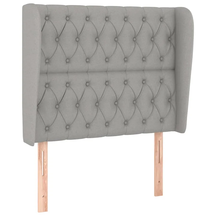 Tête de lit avec oreilles Gris clair 103x23x118/128 cm Tissu - 2