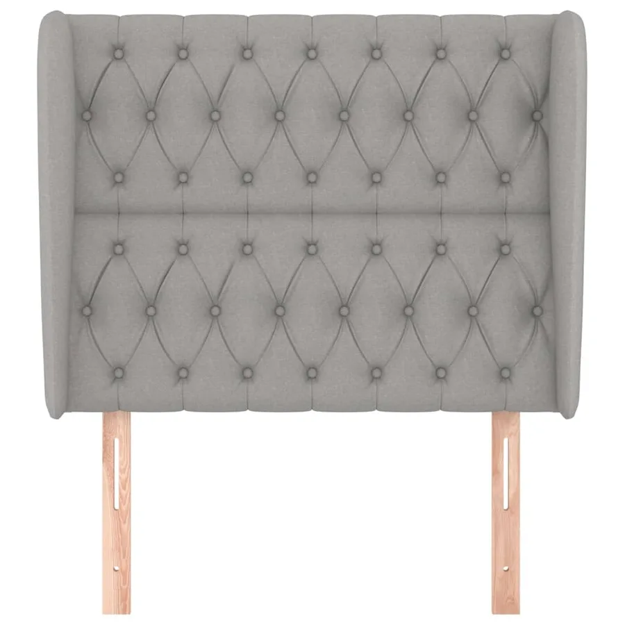 Tête de lit avec oreilles Gris clair 103x23x118/128 cm Tissu - 3