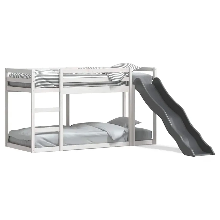 Lit superposé avec toboggan et échelle sans matelas 90x200 cm - 2