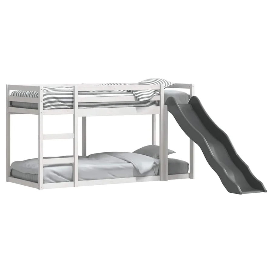 Lit superposé avec toboggan et échelle sans matelas 90x200 cm - 3
