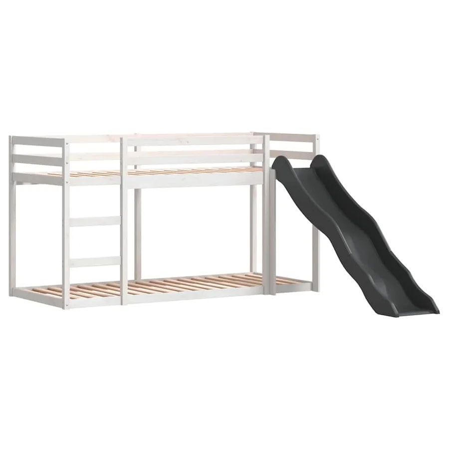 Lit superposé avec toboggan et échelle sans matelas 90x200 cm - 4