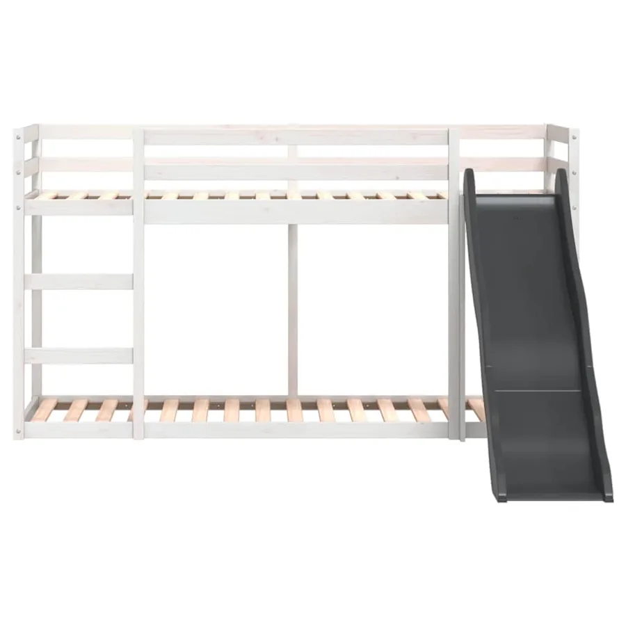 Lit superposé avec toboggan et échelle sans matelas 90x200 cm - 5