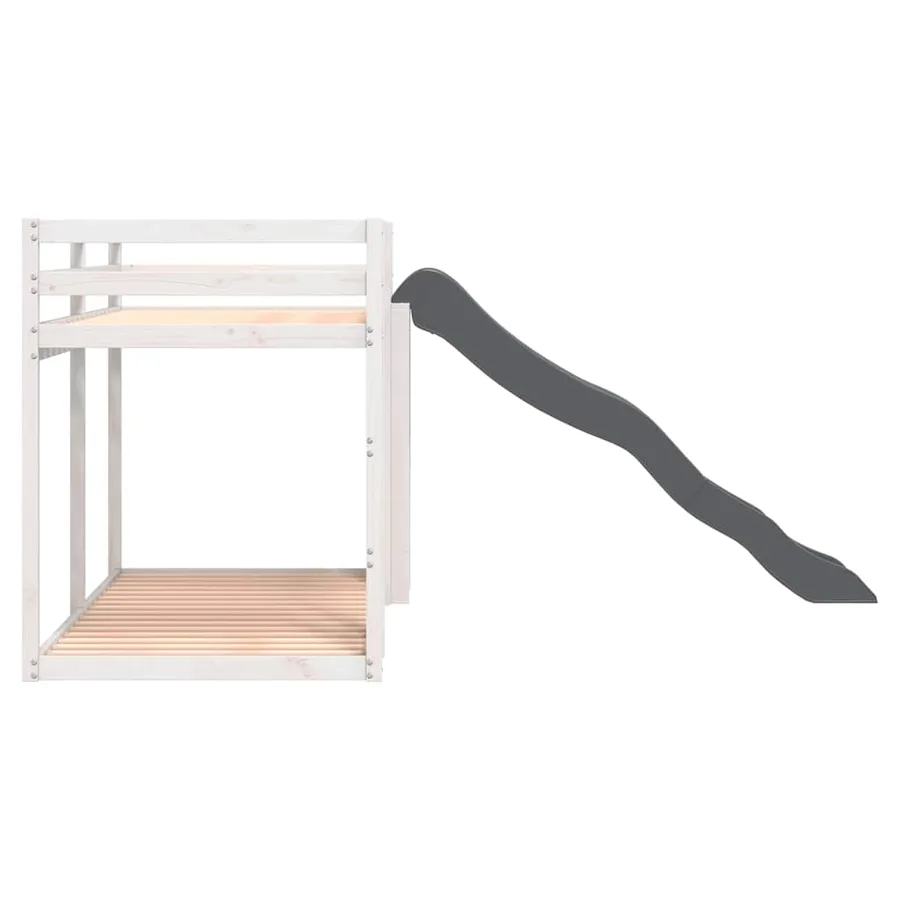Lit superposé avec toboggan et échelle sans matelas 90x200 cm - 6