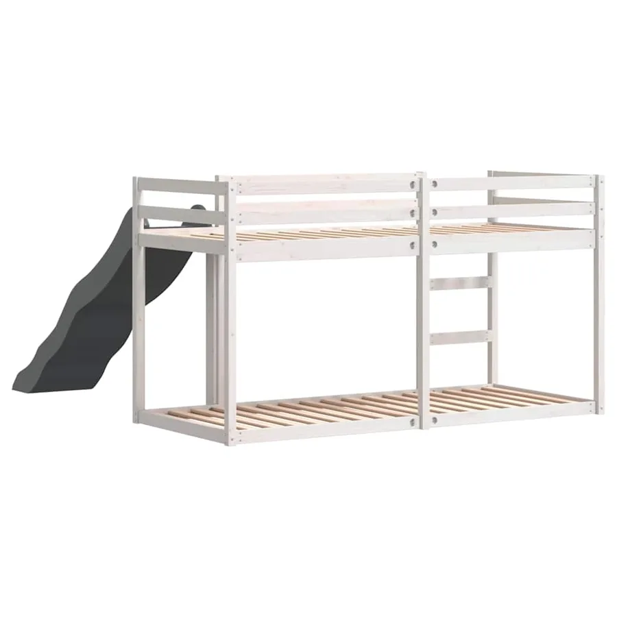 Lit superposé avec toboggan et échelle sans matelas 90x200 cm - 7