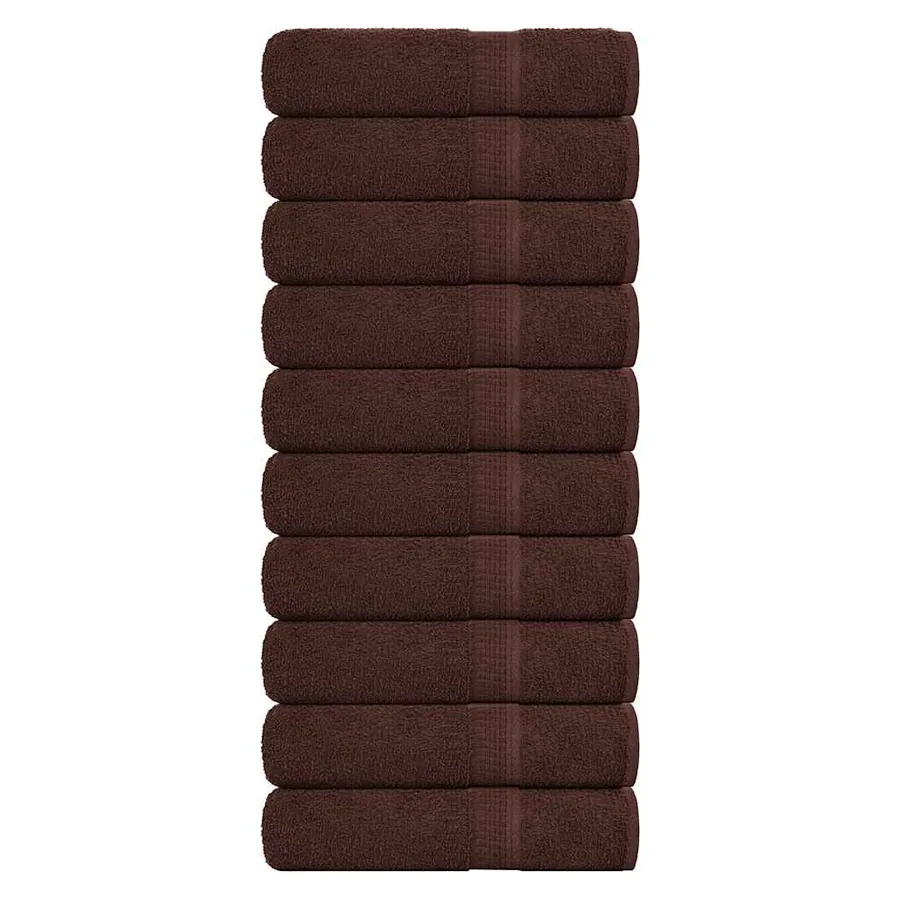 Serviettes de bain FROGN 10 pcs marron 100x150 cm 360 g/m²