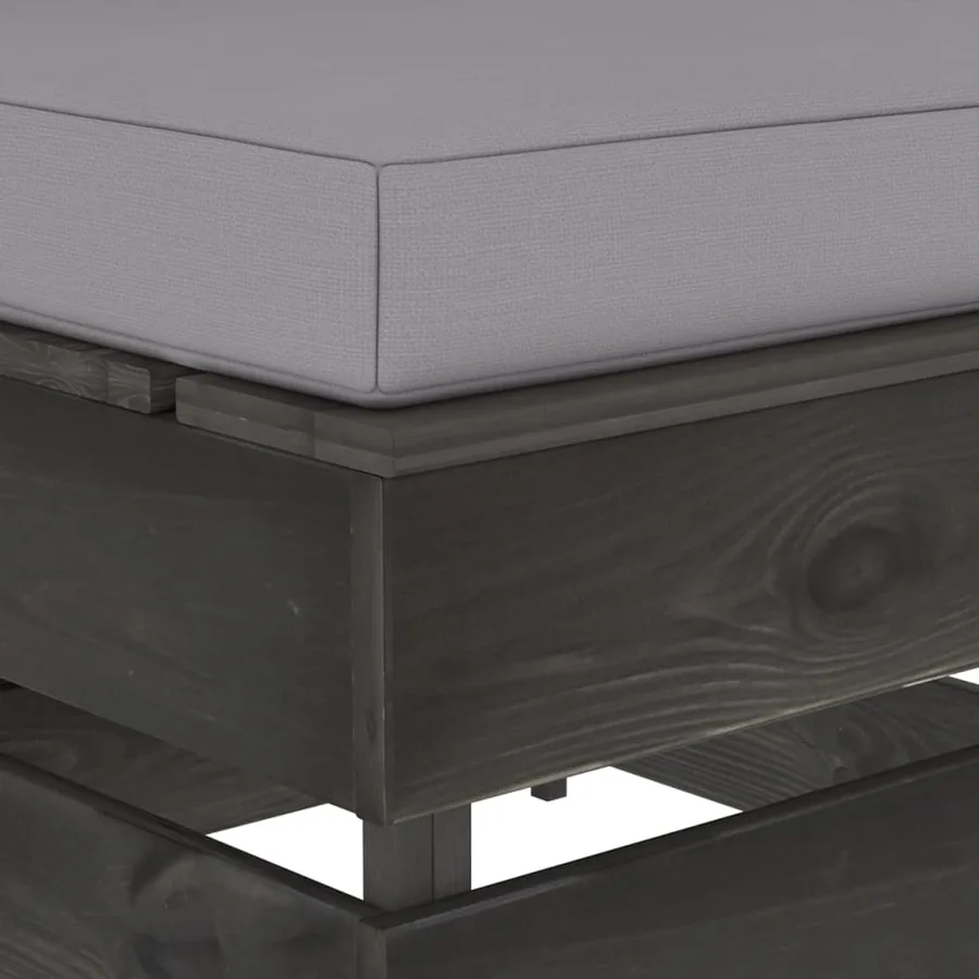 Sectional middle sofa with cushions Grey impregnated wood - 5
