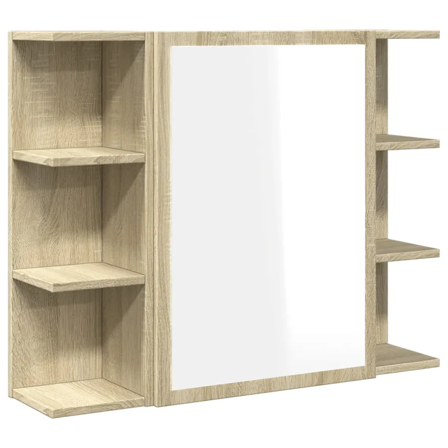 Armoire à miroir de bain Chêne sonoma 80x20,5x64 cm Aggloméré - 2