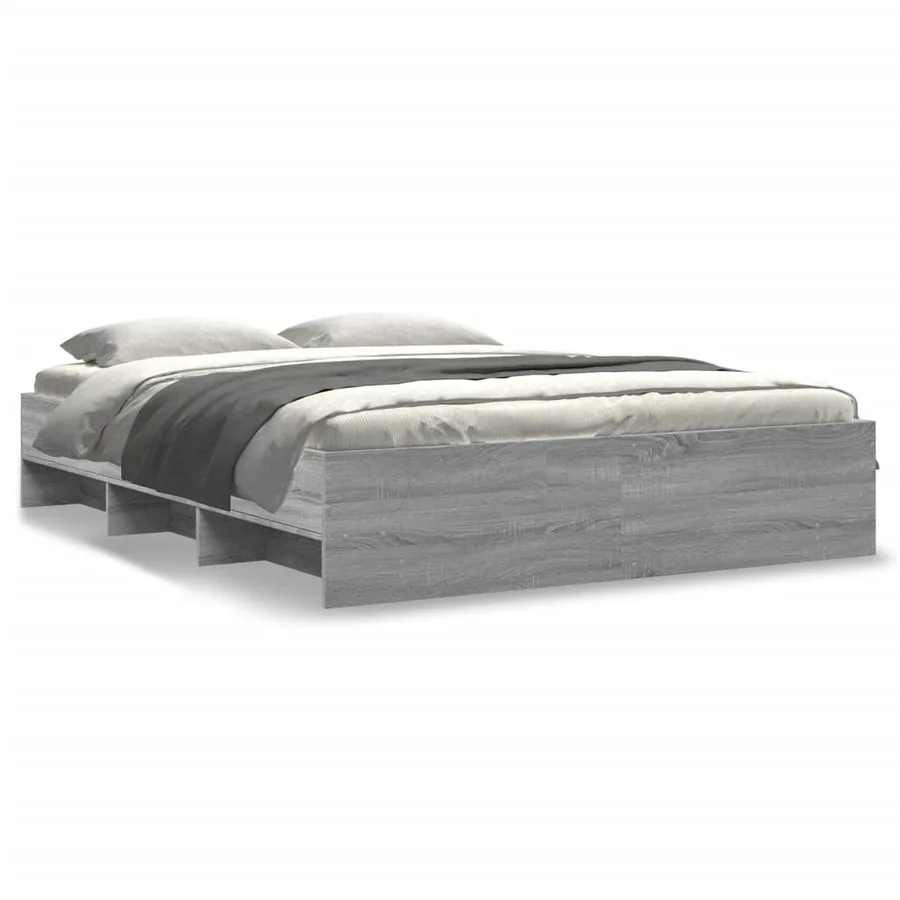 Cadre de lit sans matelas sonoma gris 150x200 cm - 2