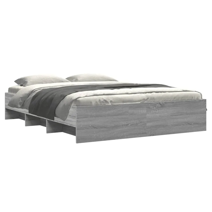 Cadre de lit sans matelas sonoma gris 150x200 cm - 3