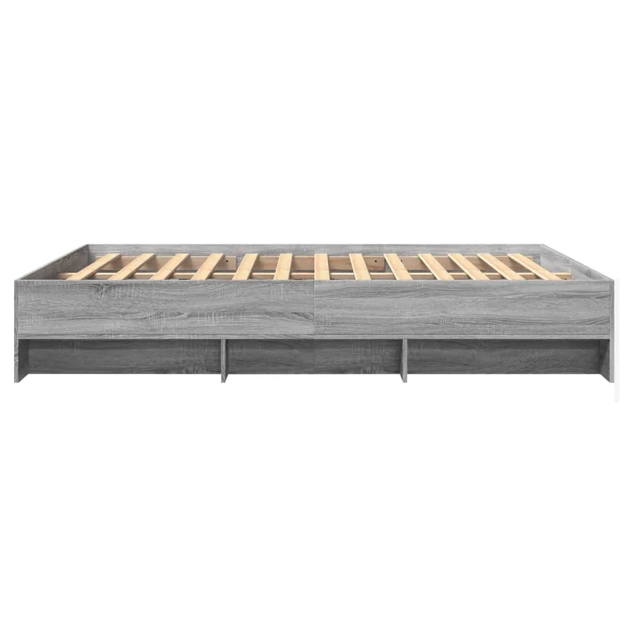 Cadre de lit sans matelas sonoma gris 150x200 cm - 6