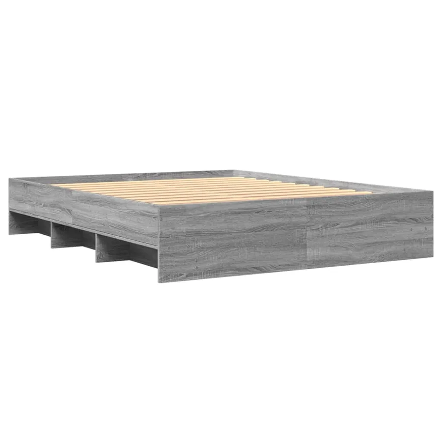 Cadre de lit sans matelas sonoma gris 150x200 cm - 7