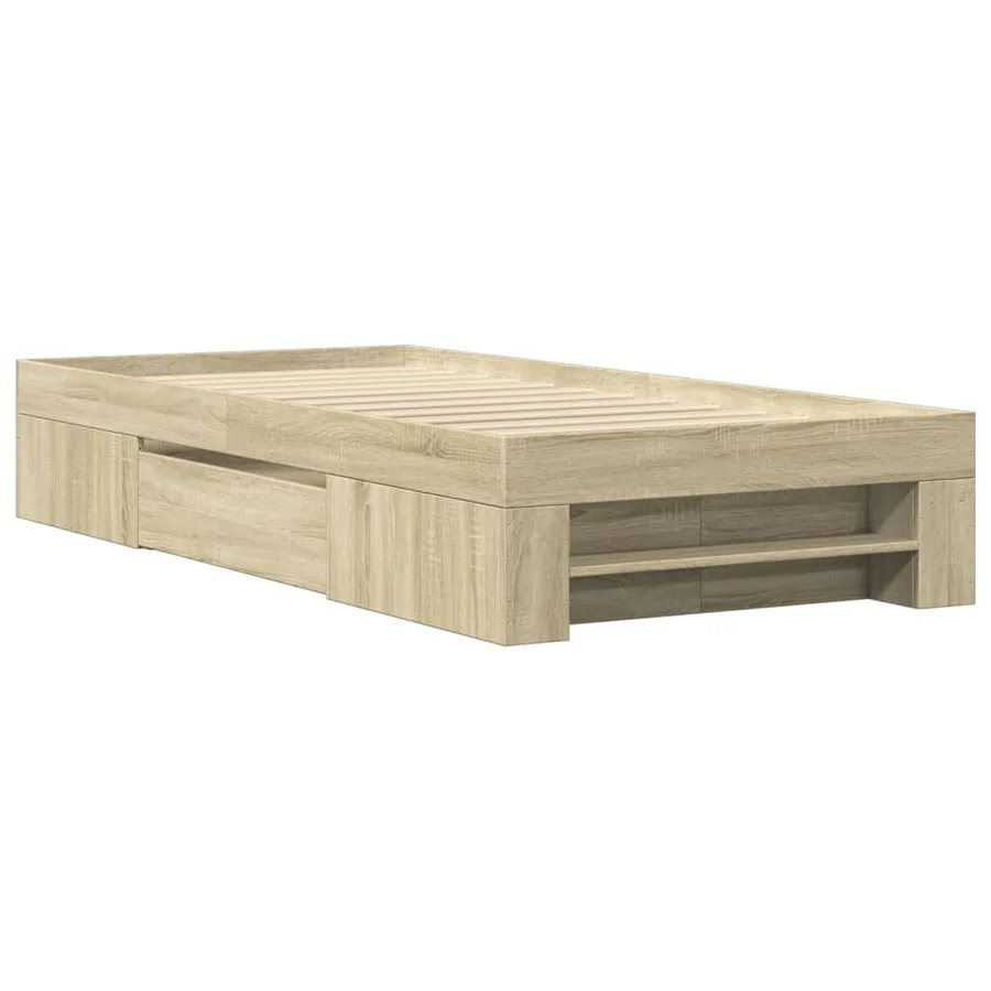 Cadre de lit sans matelas chêne sonoma 90x190 cm - 3