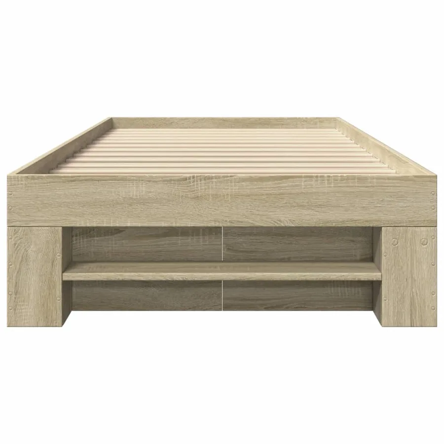 Cadre de lit sans matelas chêne sonoma 90x190 cm - 5