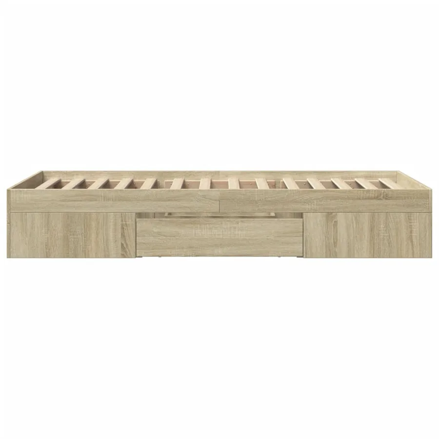 Cadre de lit sans matelas chêne sonoma 90x190 cm - 6