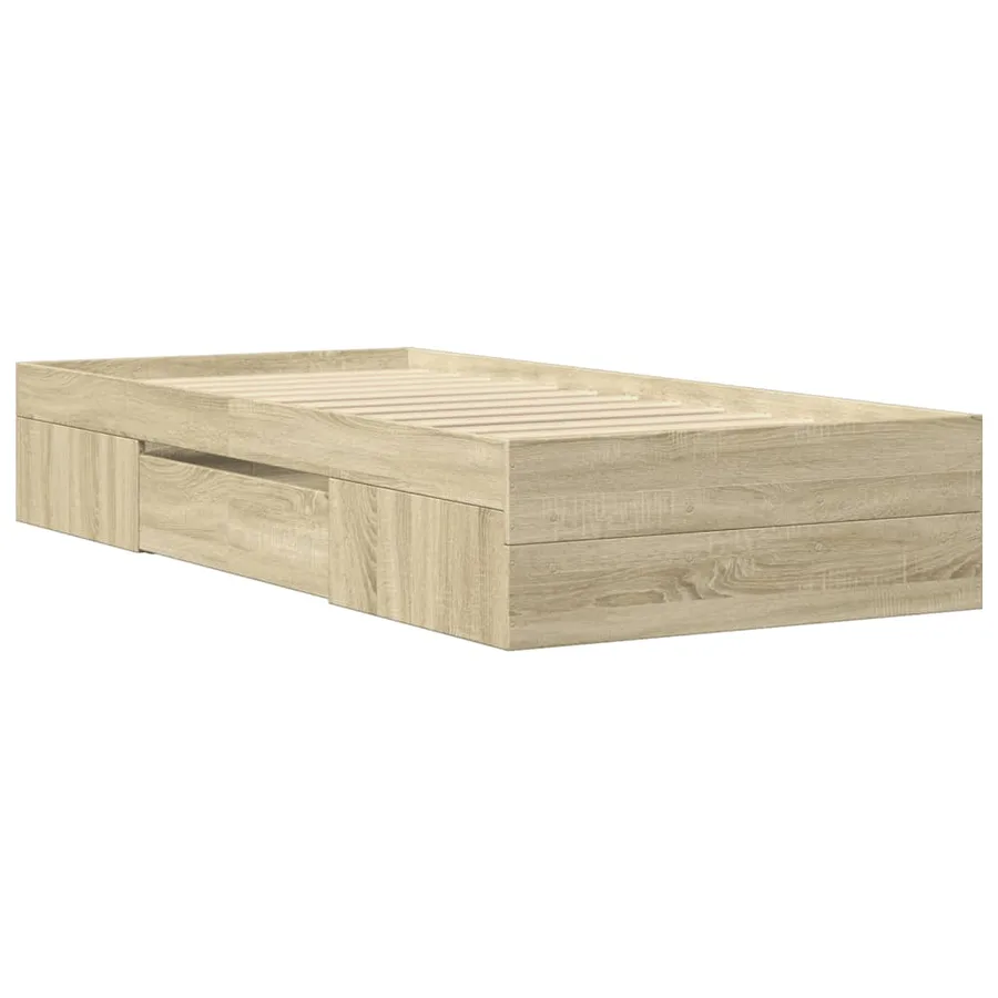 Cadre de lit sans matelas chêne sonoma 90x190 cm - 7