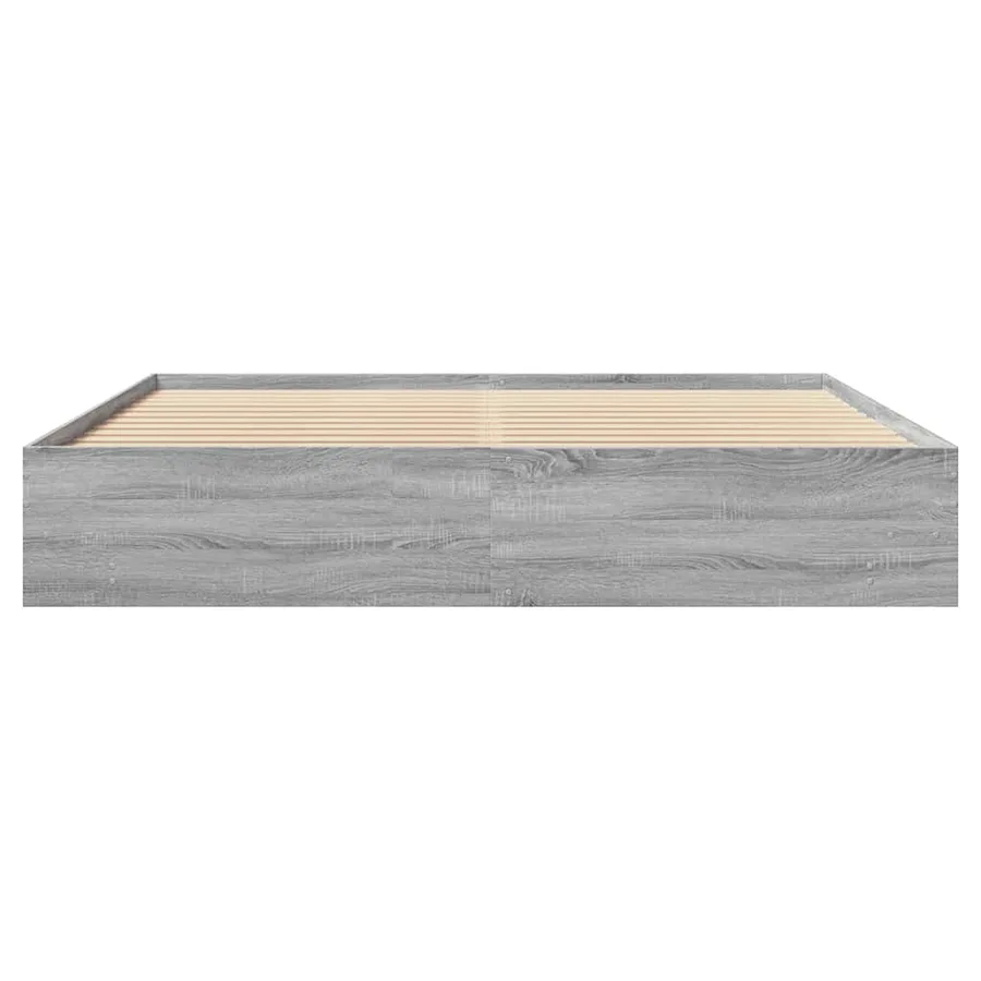 Cadre de lit sans matelas sonoma gris 200x200 cm - 5
