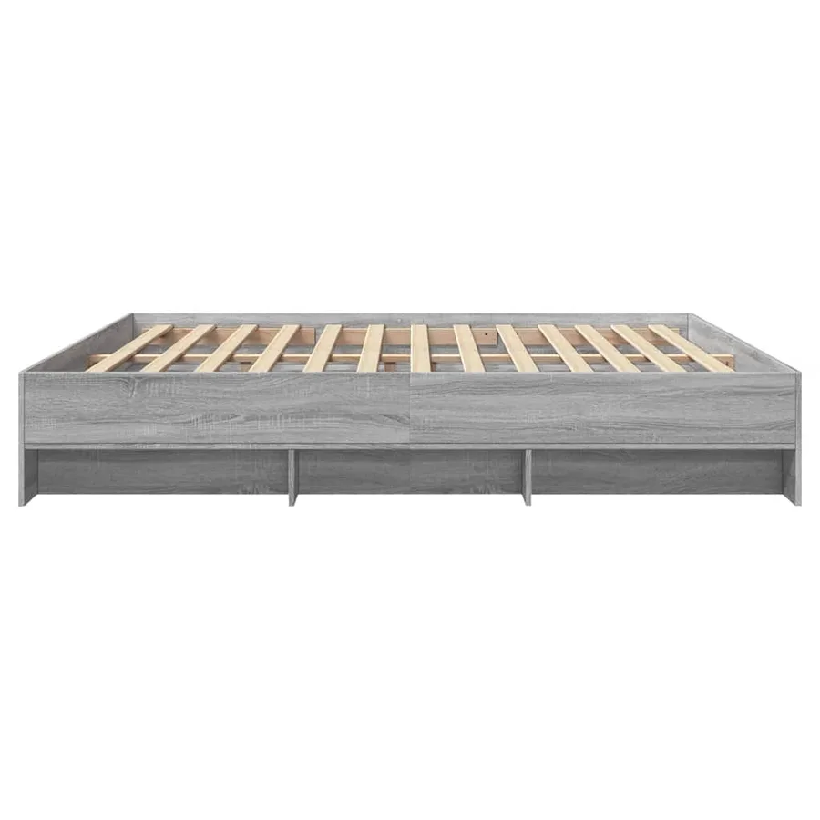 Cadre de lit sans matelas sonoma gris 200x200 cm - 6