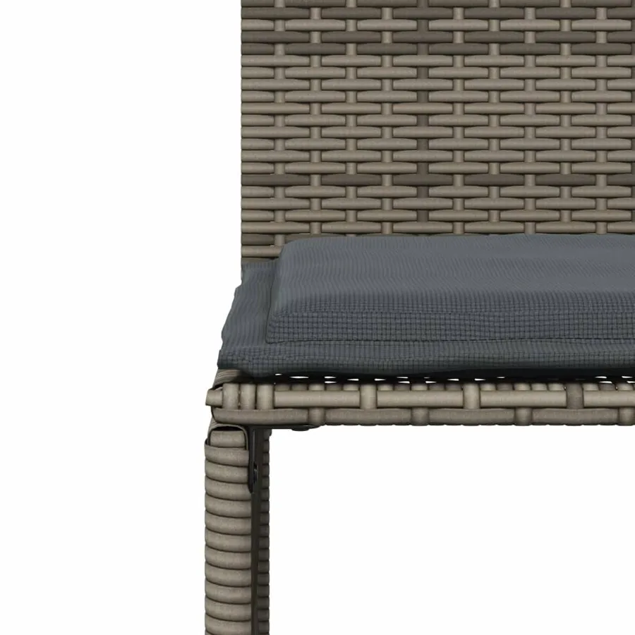 Ensemble à manger de jardin et coussins 7 pcs gris rotin - 10