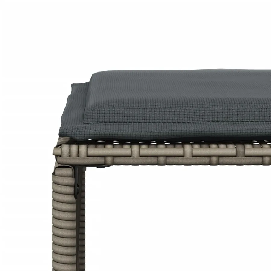 Ensemble à manger de jardin et coussins 7 pcs gris rotin - 11