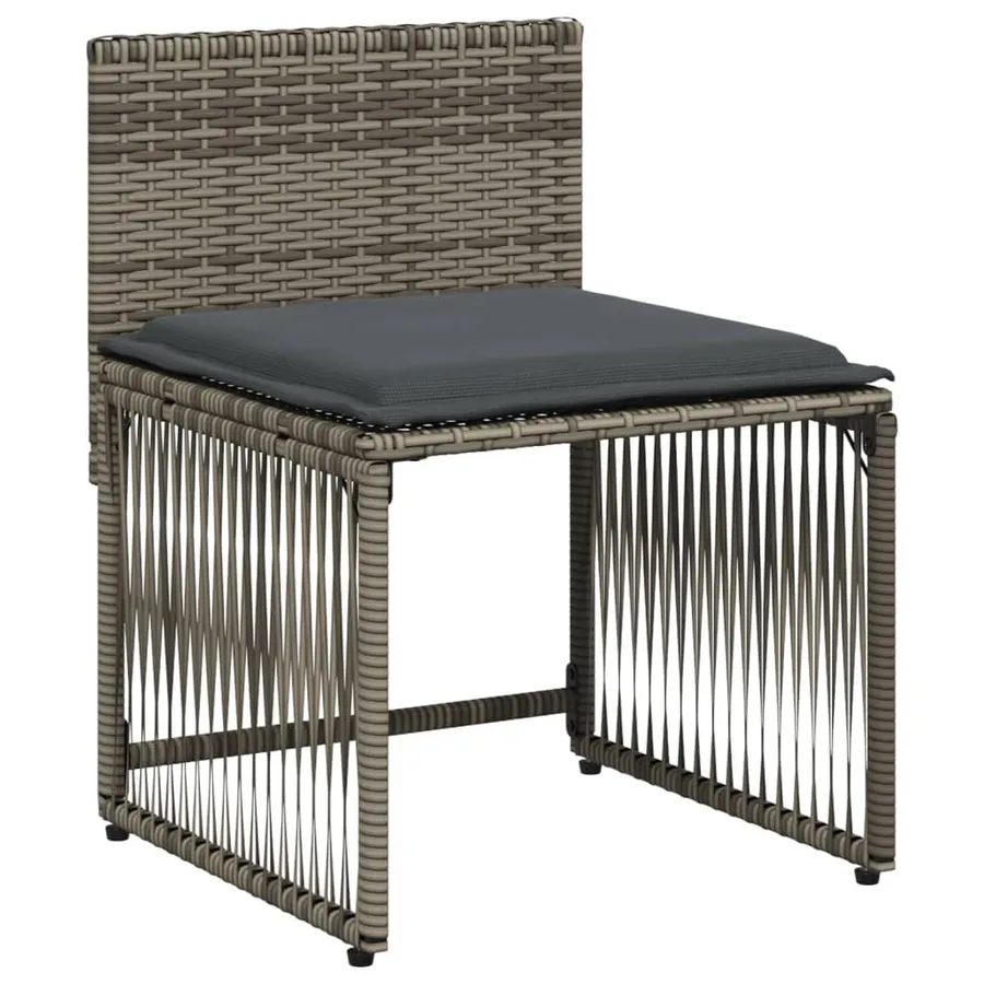 Ensemble à manger de jardin et coussins 7 pcs gris rotin - 6