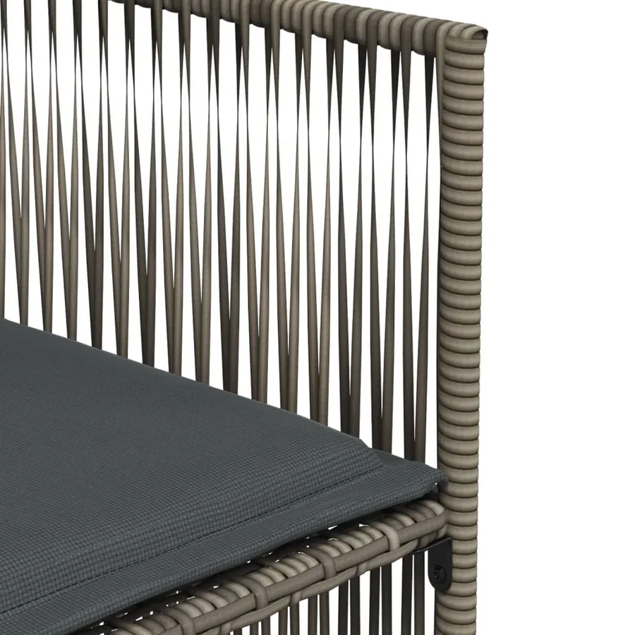 Ensemble à manger de jardin et coussins 7 pcs gris rotin - 9