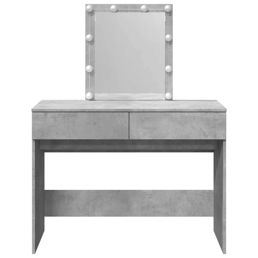 Coiffeuse avec LED gris béton 100x40x130 cm - 5