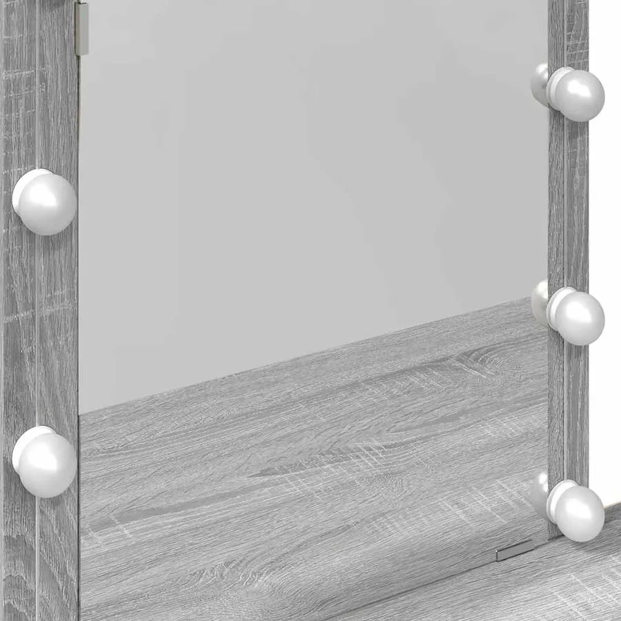 Coiffeuse avec LED sonoma gris 100x40x130 cm - 12