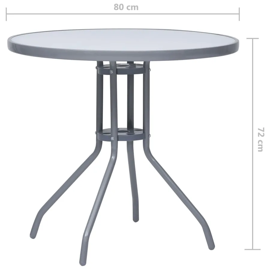 5 pcs garden dining set Aluminium and silver textilene - 13