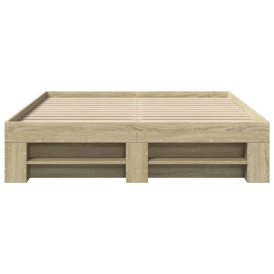 Cadre de lit sans matelas chêne sonoma 120x190 cm - 5