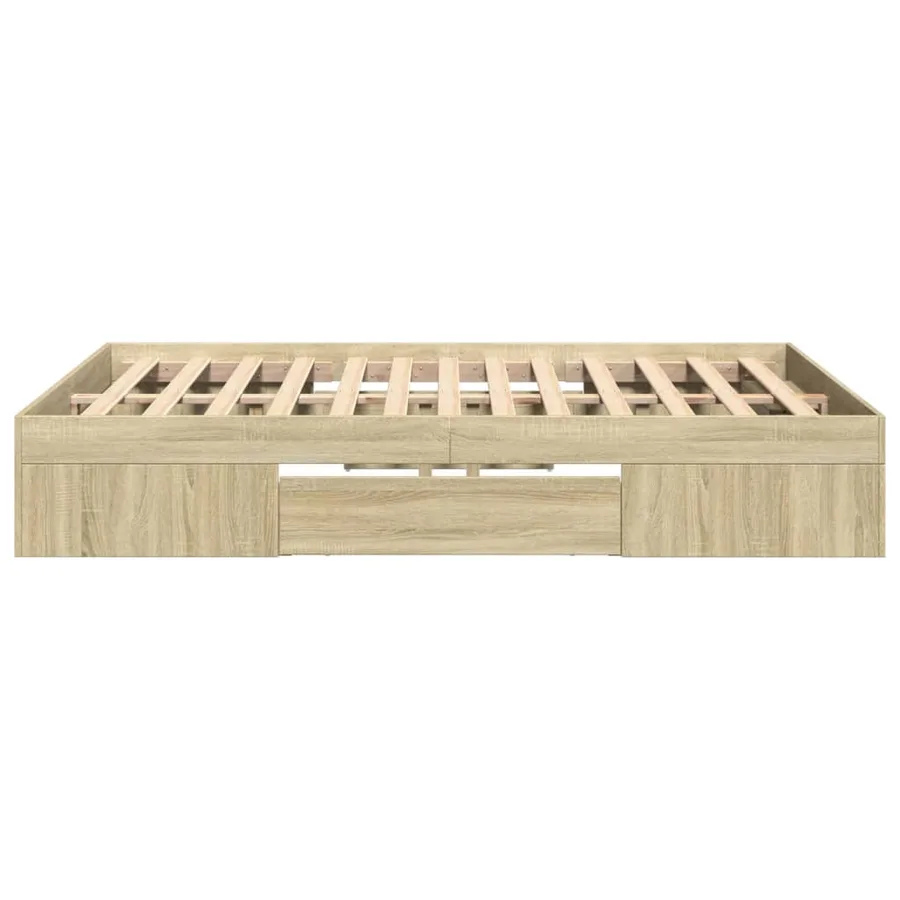 Cadre de lit sans matelas chêne sonoma 120x190 cm - 6