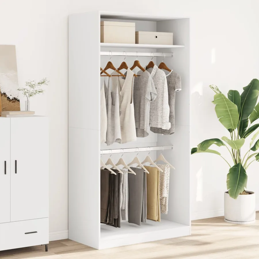Garde-robe Blanc 100x50x200 cm Bois d'ingénierie - 3