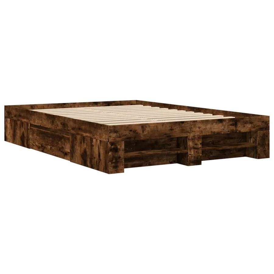 Cadre de lit sans matelas chêne fumé 120x190 cm bois ingénierie - 3