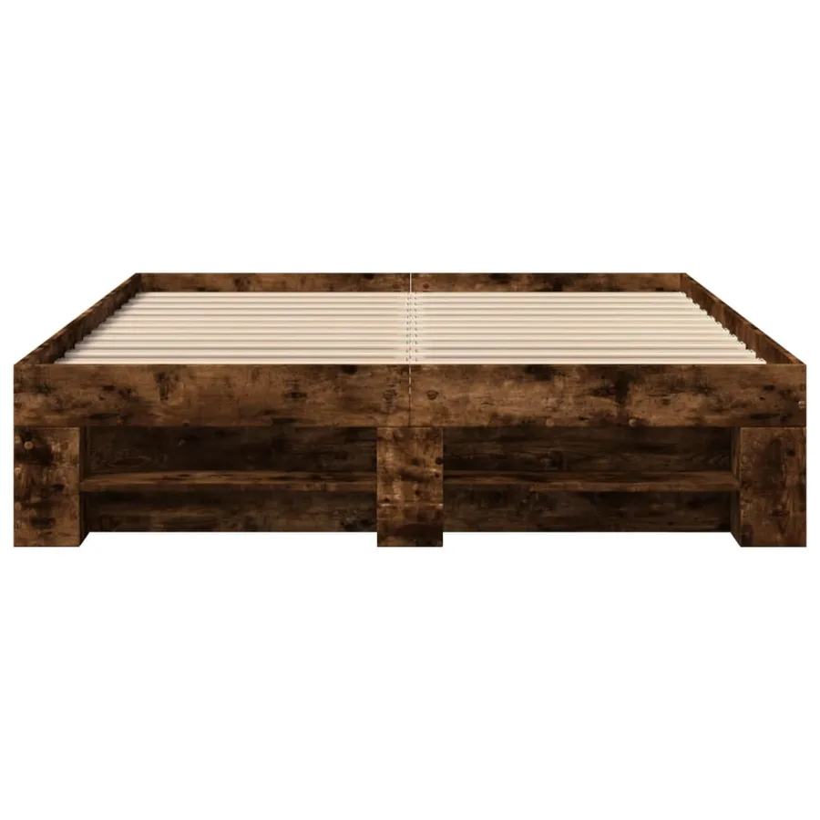Cadre de lit sans matelas chêne fumé 120x190 cm bois ingénierie - 5