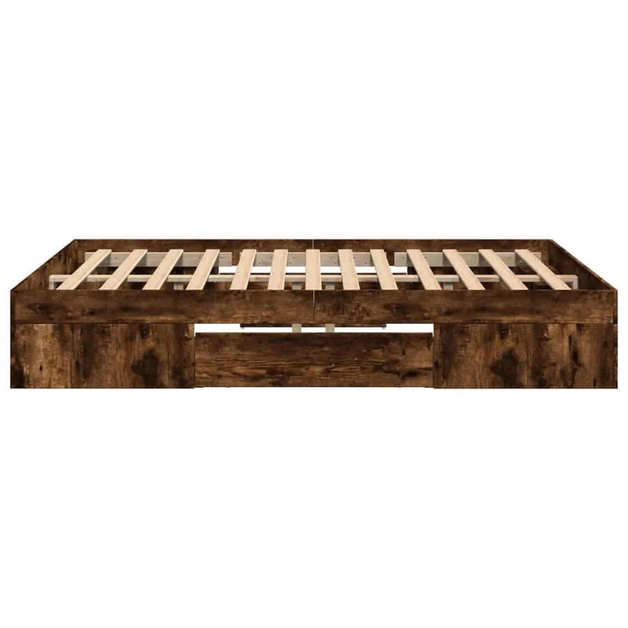Cadre de lit sans matelas chêne fumé 120x190 cm bois ingénierie - 6
