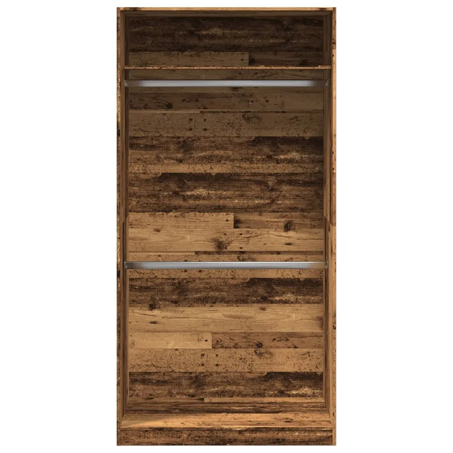 Garde-robe vieux bois 100x50x200 cm bois d'ingénierie - 4