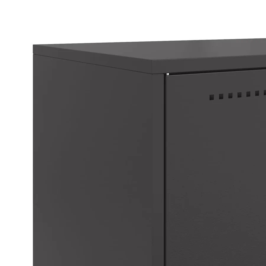 Buffet haut noir 68,5x38,5x107 cm acier - 10