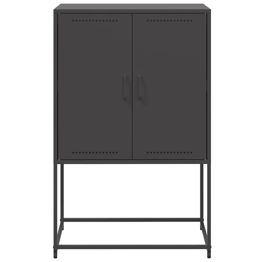 Buffet haut noir 68,5x38,5x107 cm acier - 6