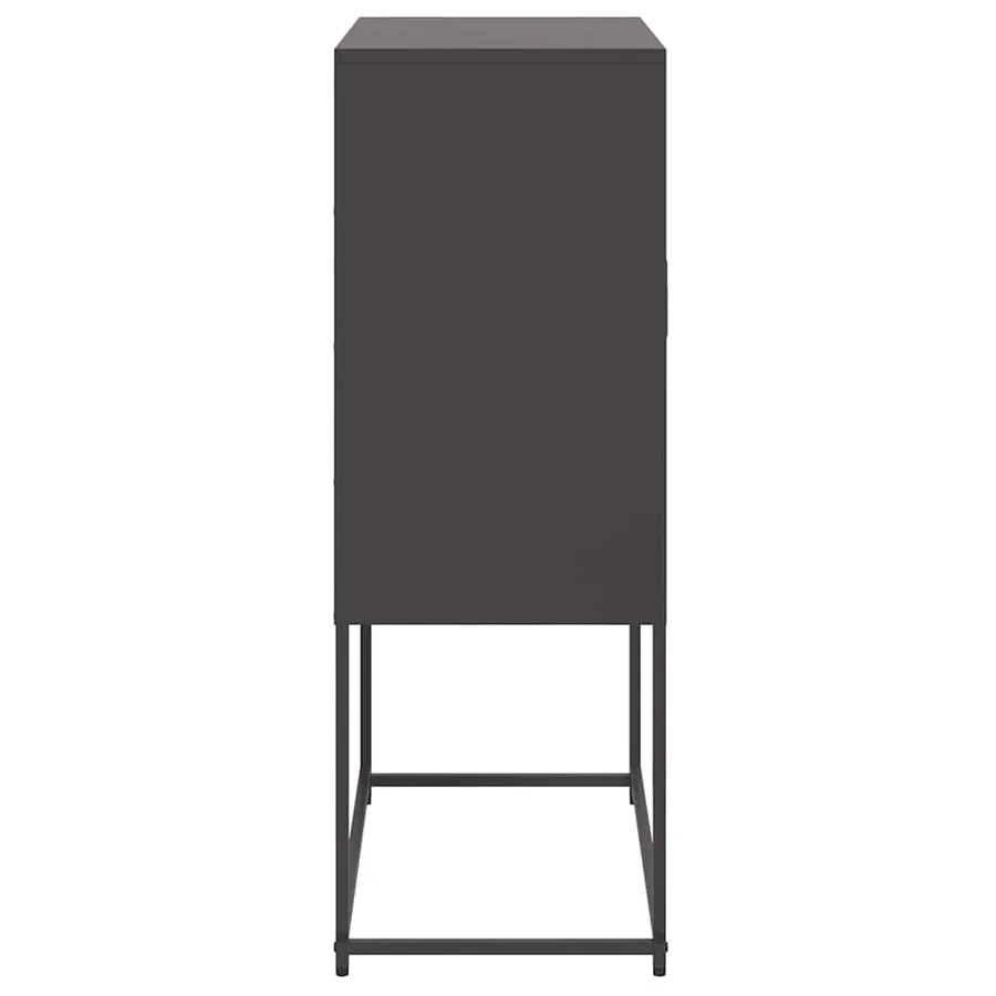 Buffet haut noir 68,5x38,5x107 cm acier - 7
