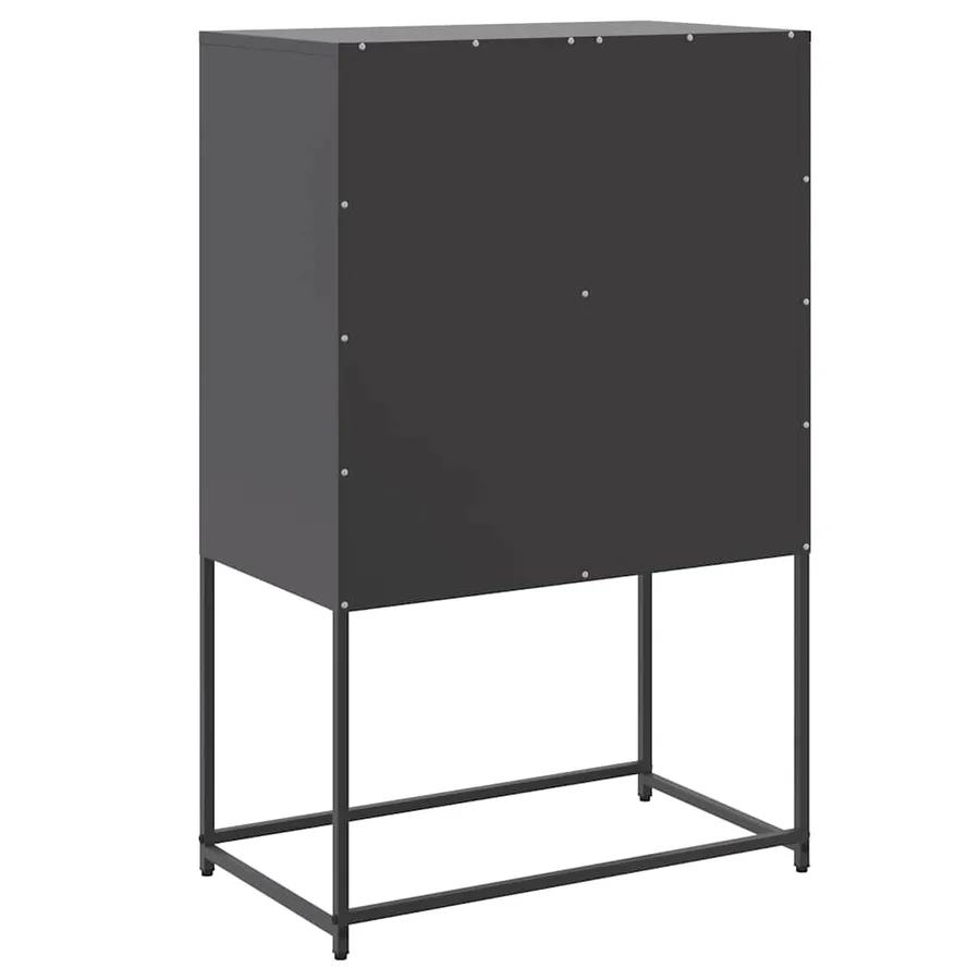 Buffet haut noir 68,5x38,5x107 cm acier - 8