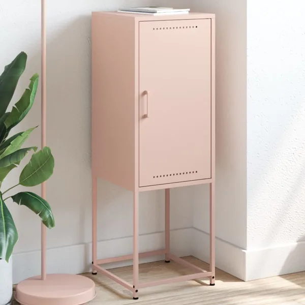 Buffet haut rose 36x39x107 cm acier