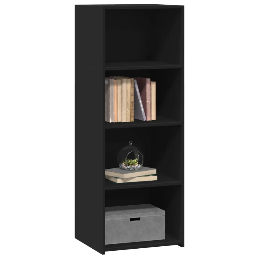 Buffet haut noir 45x41x124 cm bois d'ingénierie - 3
