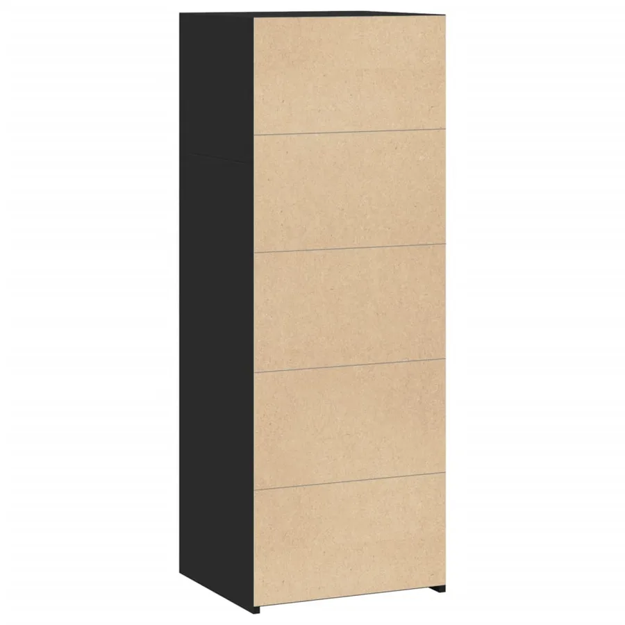 Buffet haut noir 45x41x124 cm bois d'ingénierie - 6