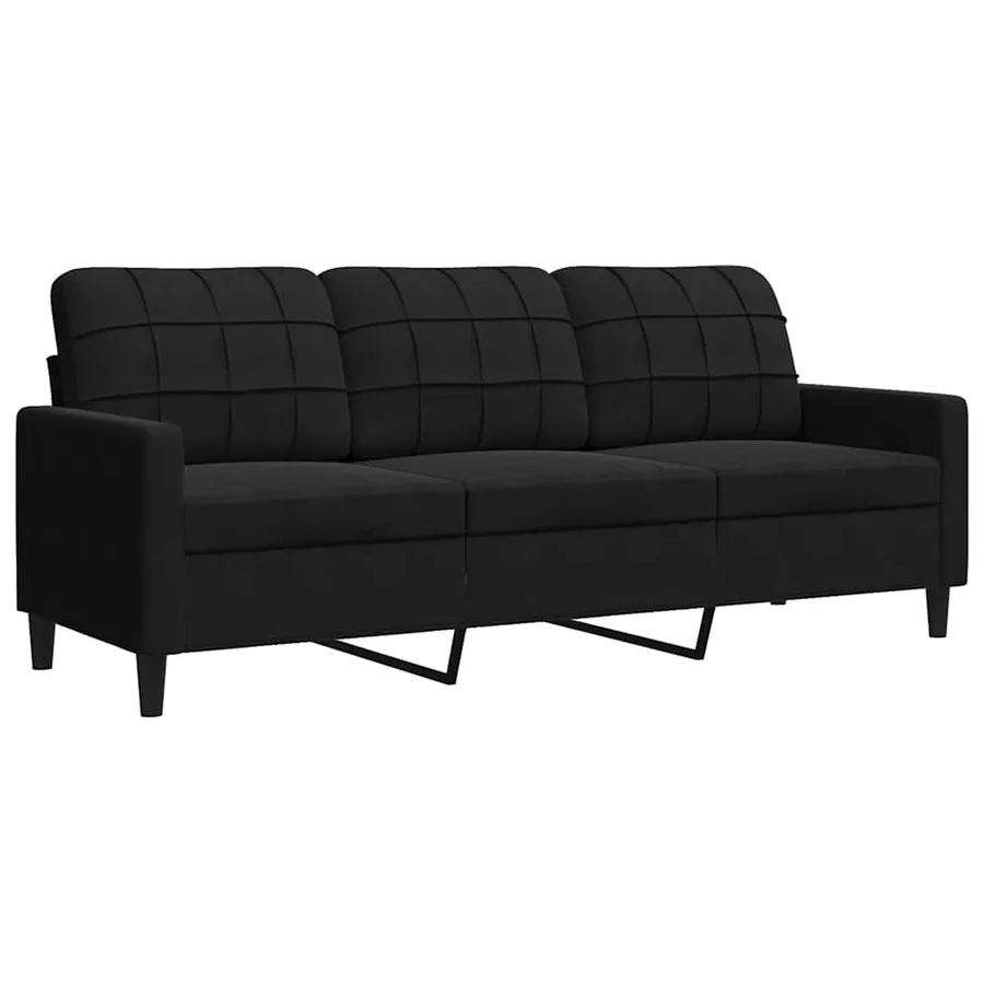 Ensemble de canapés 2 pcs avec coussins Noir Velours - 5